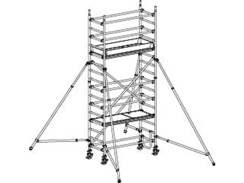 rolsteiger,reik H 5,25m,steiger H 4,49m,2platform(s),m. luik