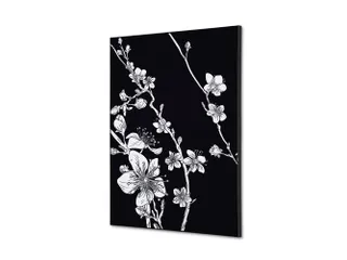Wanddecoratie Textiel Set A2 Japanse Bloesem Zwart - 1