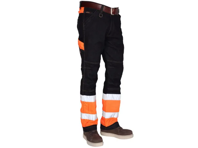 Crosshatch Toolbox FO jeans, denim blauw en oranje, maat 32/36, per st