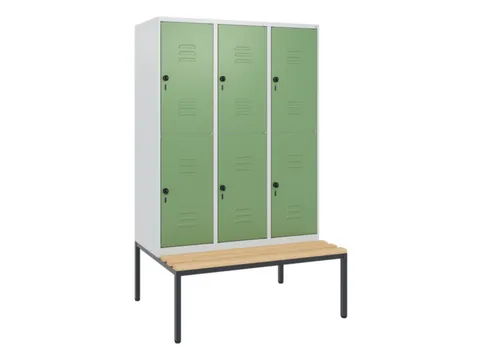 Dubbeldekse dekenkist,HxBxD 1950x1200x815mm,3x2vak.,vak B 400mm