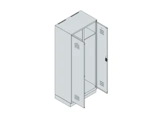 locker voor scheiding van kleding,HxBxD 1950x800x500mm,2vak - 3