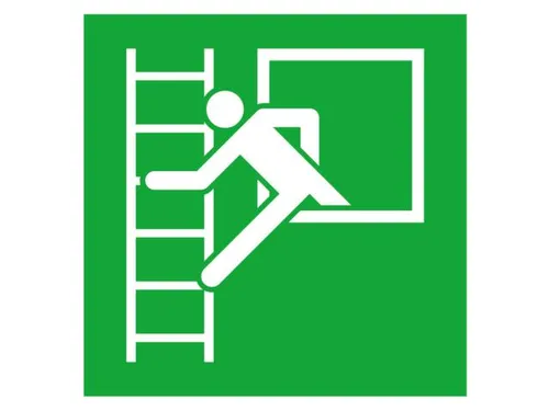 Bord Voor Vluchtroutesignalering,Nooduitgang Links,Sticker,Folie