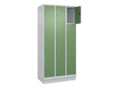 lockerkast,HxBxD 1950x900x500mm,3x4vakken,vak B 300mm,cil.-slot,sokkel