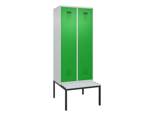 locker met bank,HxBxD 2120x800x815mm,2vak,vak B 400mm,cilinderslot
