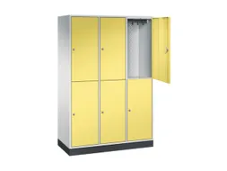 Dubbeldekse garderobekast,RAL 7035/RDS1108060,HxBxD 1950x1220x500mm