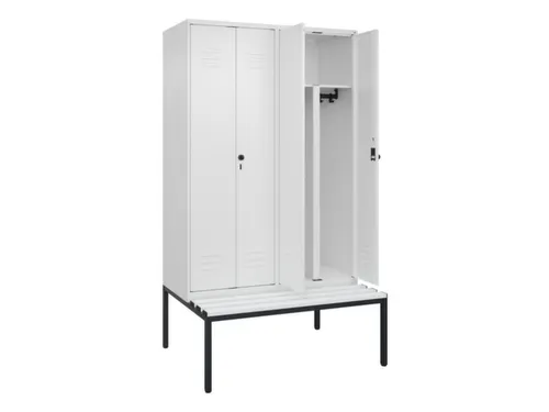PBM-locker met bank,HxBxD 2120x1200x815mm,4vak,vak B 300mm