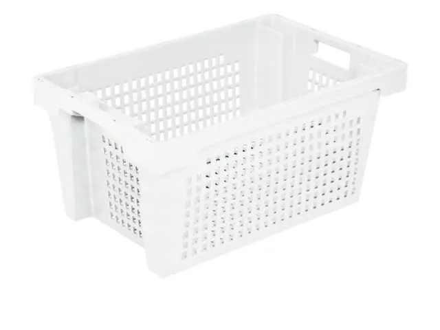 Euronorm Draaistapelbak 300x600x400mm Wanden/bodem Open Wit 50l
