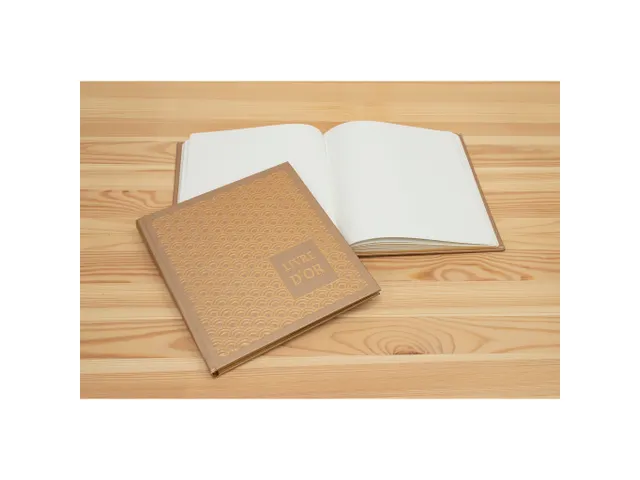 Livre d'or 140 pages tranche or - Format 21x19cm - PALMYRE - Nude arc