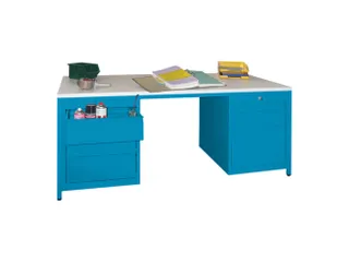 werkplaatsbureau,HxBxD 720x1700x800mm,RAL7035,front RAL5012 - 1