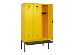 locker met bank,HxBxD 2120x1200x815mm,3vak,vak B 400mm,cilinderslot