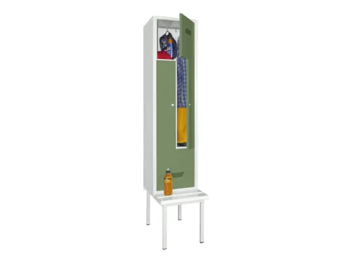 Z-garderobekast,HxBxD 2100x400x800mm,vak B 400mm,RAL7035,front RAL6011