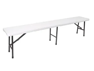 Inklapbare bank weerbestendig 180x25x43cm Wit - 1