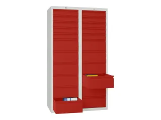 ladekast,HxBxD 1800x1000x500mm,22lade(n),RAL7035,front RAL3000 - 2