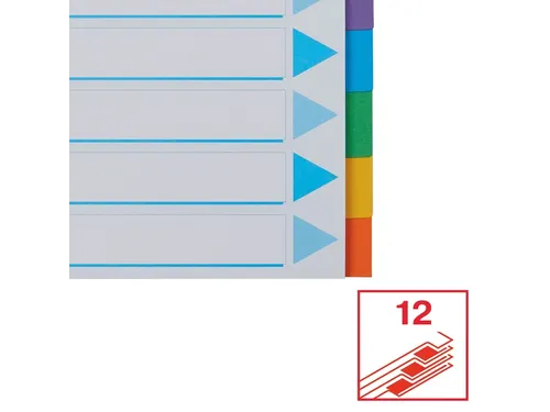 Tabbladen Esselte A4 11-Gaats Karton 12-Delig Assorti