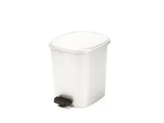 Rechthoekige Pedaalemmer 10 Liter Wit - 1