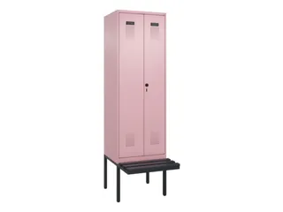 PBM-locker met bank,HxBxD 2120x600x815mm,2vak,vak B 300mm,draaigrendel - 2