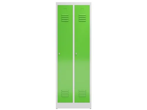 garderobekast 1800x590x500mm 2vak klink sokkel romp RAL7035 RAL6018