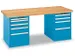 Établi Hxlxp 850X2000X800Mm 9Tiroirs Code-Lock Hêtre 50Mm Finition R