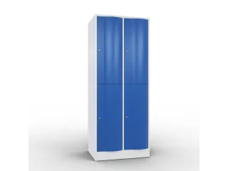 lockerkast,HxBxD 1950x770x640mm,2x2vakken,romp RAL7035,front RAL5010 - 2