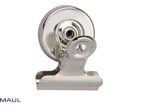 Papierklem MAUL Bulldog met magneet 30mm capaciteit 10mm zilver
