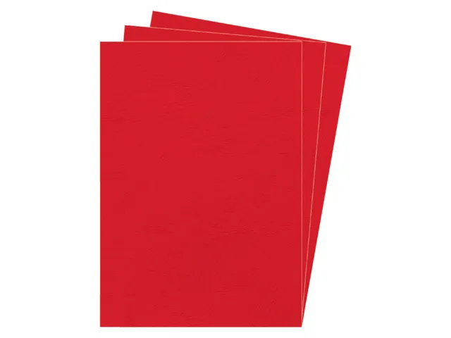 Voorblad Fellowes A4 lederlook rood 100stuks