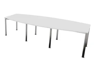 vergadertafel,HxBxD 740x2800x1200mm,vatvormig,Bl-wit - 2
