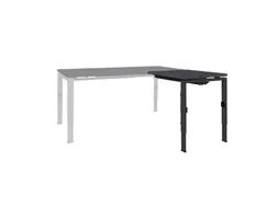 Bureau Linesto N4 aanbouwtafel 80x60cm houtprint schaduw 25mm zwart