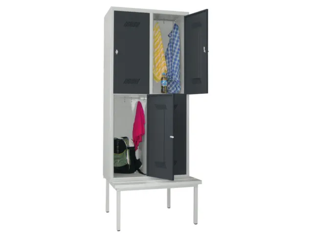 banklocker,dubbeldeks,HxBxD 2150x800x800mm,RAL7035,front RAL7016