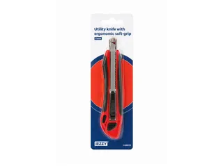 Snijmes IEZZY 9mm kunststof met ergonomische softgrip incl. 3 mesje - 3