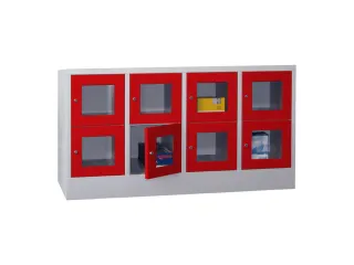 lockerkast,HxBxD 855x1600x500mm,4x2vakken,RAL7035,front RAL3000 - 2