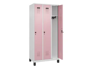 locker,HxBxD 1950x900x500mm,3vak,vak B 300mm,draaigrendel,voeten - 2