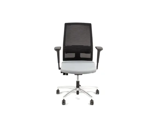 Bureaustoel EN1335 Linea Omnia 01 zwart/grijs met 3D armleuning en alu