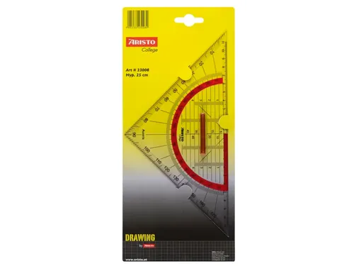Geodriehoek Aristo GEOCollege 220mm met greep transparant