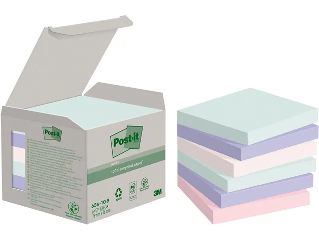 Post-it recycled notes Nature 100 vel 76x76mm