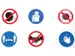 Autocollant de sécurité, 6 symboles avec règles de conduite, ft 100