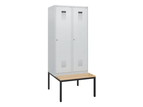 locker met bank,HxBxD 1950x800x815mm,2vak,vak B 400mm,cilinderslot