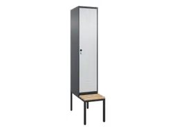 locker met bank,HxBxD 2120x400x815mm,1vak,vak B 400mm,draaigrendel