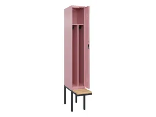 locker met bank,voor scheiding van kleding,HxBxD 2120x300x815mm,1vak - 1