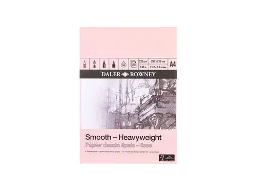 Tekenpapier Daler-Rowney Smooth Heavyweight 220gr A4 natuurlijk wit