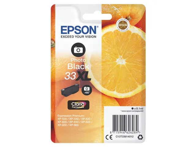 Singlepack Photo Black 33XL Claria Premium Ink