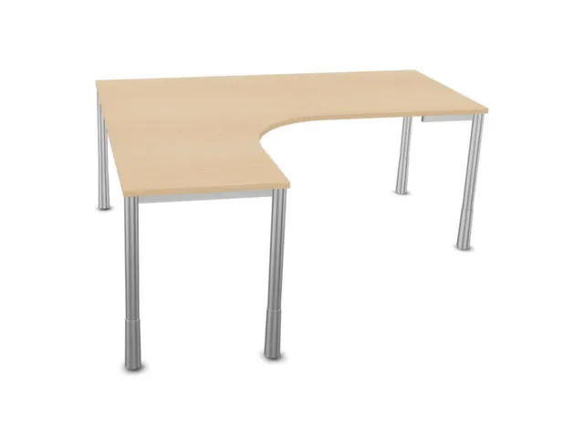 In hoogte verstelbaar bureau in vrije vorm,NE-esdoorn