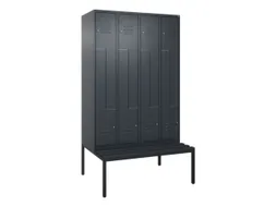 Z-garderobekast,HxBxD 2120x1200x815mm,8vak,vak B 300mm,cil.-slot