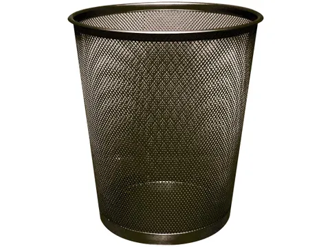 Papiermand Rond Met Gaas 19 Liter Metaal Zwart