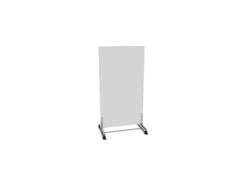 scheidingswand,HxB 1545x800mm,wand hout,frame staal,rollen,Bl-wit