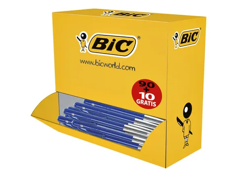 Balpen Bic M10 medium blauw doos 90+10 gratis