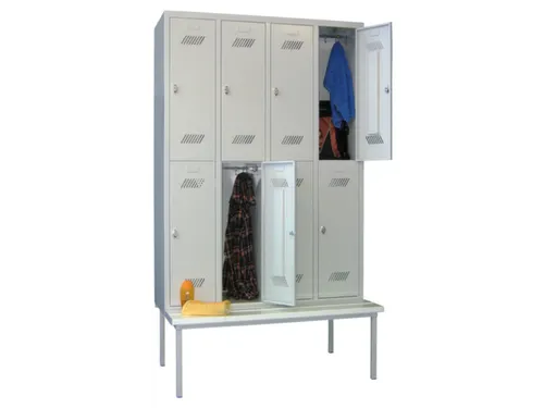 banklocker,dubbeldeks,HxBxD 2150x1200x800mm,RAL7035,front RAL7035