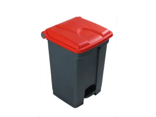 pedaalemmer,1x45l,HxBxD 600x398x410mm,romp PP grijs,deksel PP rood - 2