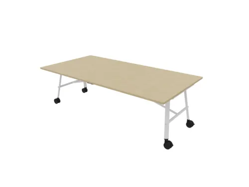 klaptafel,HxBxD 750x2400x1200mm,hoekig,4voeten wit,ovale buis
