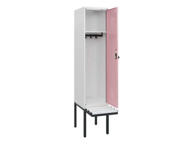 locker met bank,HxBxD 1950x400x815mm,1vak,vak B 400mm,draaigrendel