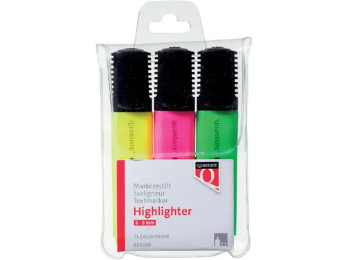 Quantore Markeerstift assorti beitelpunt 2-5mm, etui 3 stuks